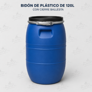 Bidón de plástico de 120L con cierre ballesta